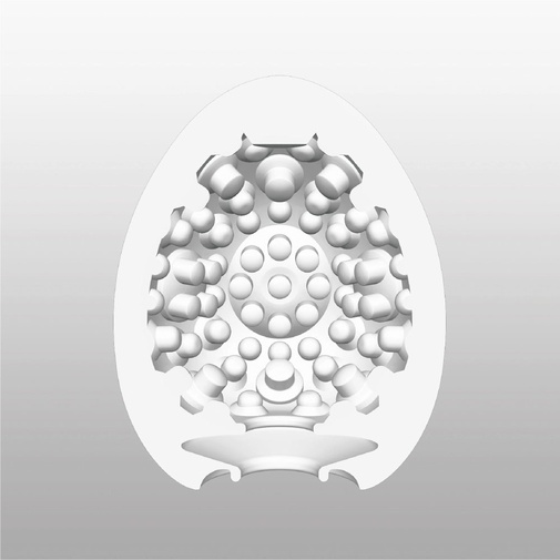 Vnútorná štruktúra masturbátora v tvare vajíčka značky Tenga Egg Clicker.