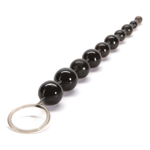 Ohybné análne thajské perly v čiernej farbe s úchytkou na vytiahnutie.