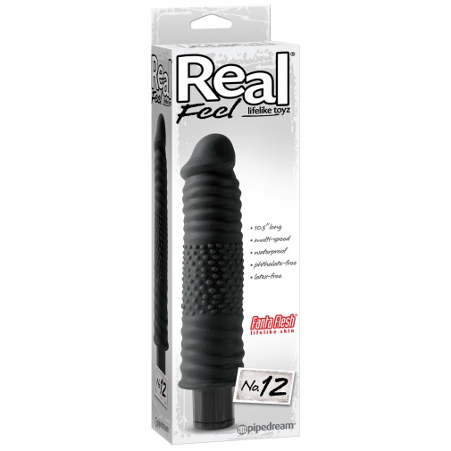 Kvalitný vibrátor čiernej farby Reel Feel z ultra realistického materiálu.