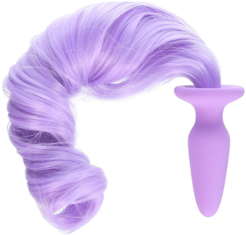 Unicorn Tails silikónový kolík s dlhým chvostom fialový