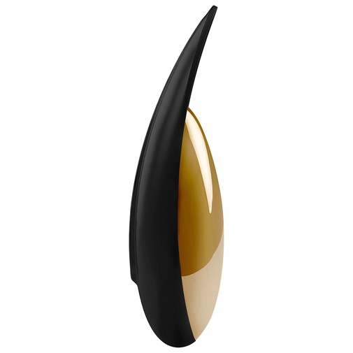 Luxusný vodeodolný vibrátor OVO v elegantnom prevedení čierno zlatej farby so siedmymi druhmi vibrácii a mierne ohybnou špičkou.