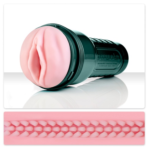 Vibrujúca vagína značky Fleshlight s detailom štruktúry