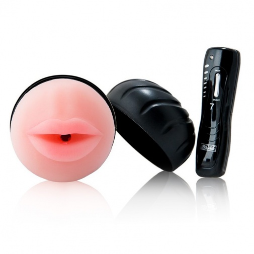 Veľký vibračný masturbátor pre muža v tvare úst so 7 druhmi vibrácií a pulzácií na diaľkové ovládanie.