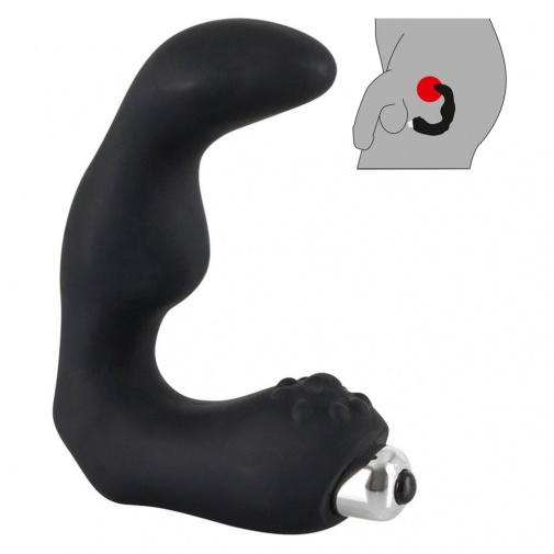 Silikónový stimulátor prostaty s vibráciami Rebel v čiernej farbe.