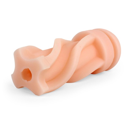 Masturbátor v tvare vagíny vytiahnutý z tuby.