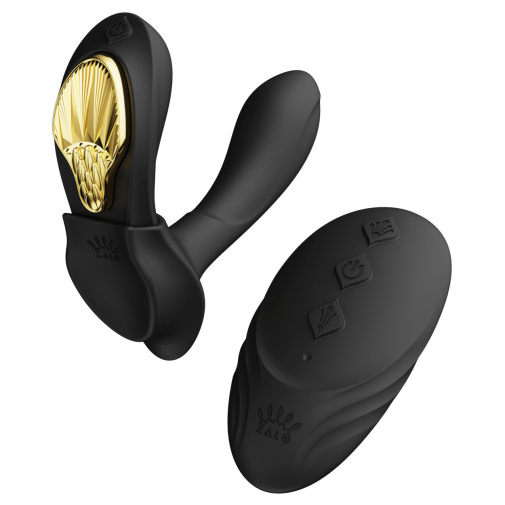 Zalo Aya luxusný nohavičkový vibrátor 2v1 na diaľkové ovládanie čierno zlatý
