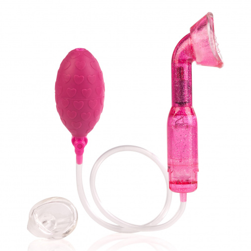 Zdokonalená anatomicky tvarovaná vibračná vákuová pumpa na klitoris značky Calexotics.