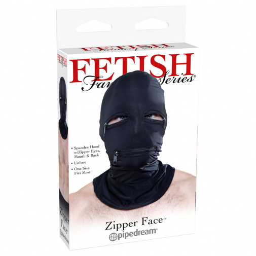 Balenie tmavej masky na hlavu - Zipper Face
