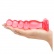 Číry análny kolík ružovej farby s členitou štruktúrou v reálnej veľkosti.