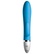Silikónový vodotesný vibrátor modrej farby s desiatimi módmi vibrácii a jemným hladkým povrchom.