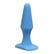 Hladký silikónový análny kolík modrej farby s hodvábnym povrchom.
