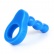 Erekčný krúžok s análnym kolíkom v modrej farbe pre dvojitú penetráciu. 