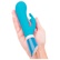 Malý klitorisový vibrátor zo silikónu položený na dlani.