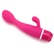 Ohybný silikónový vibrátor ružovej farby s guľatou špičkou a výstupkom na dráždenie klitorisu.