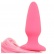 Malý análny kolík s chvostom pre ženy s hodvábne jemného silikónu ružovej farby.