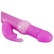 Detail na výrazný žaluď a stimulátor klitorisu kvalitného silikónového vibrátora ružovej farby.