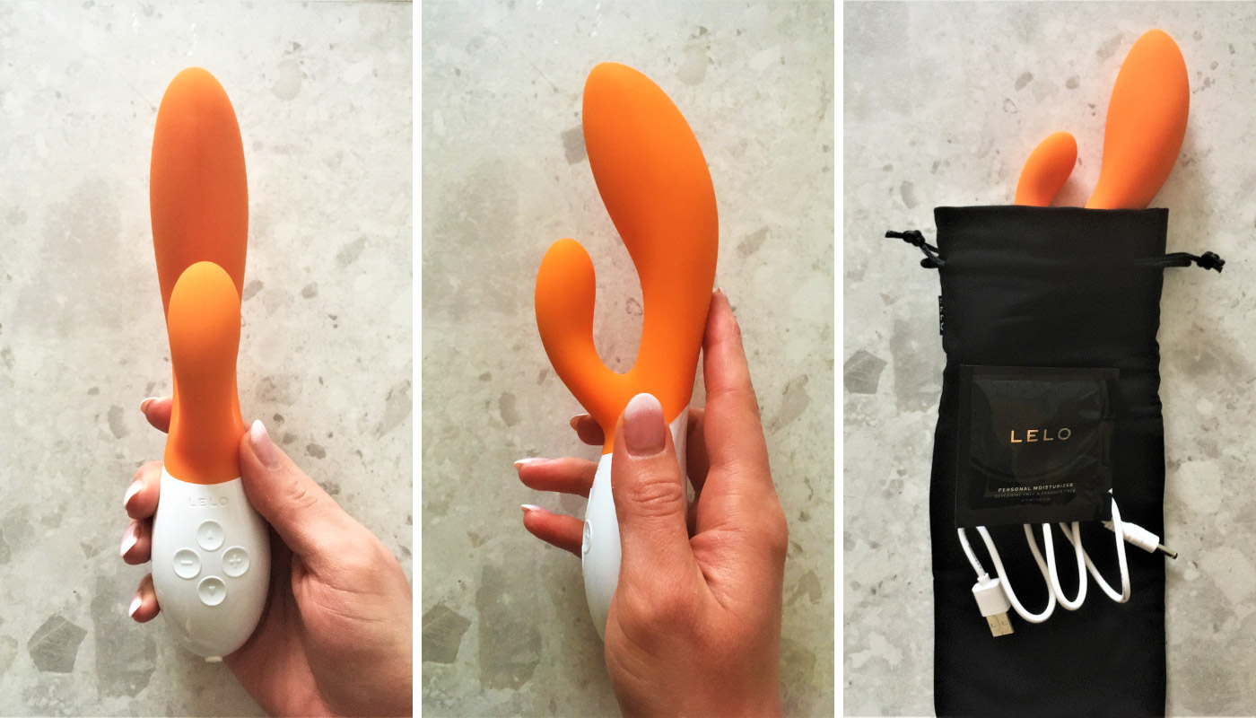 Klitorisový vibrátor LELO INA 2 v oranžovej farbe.